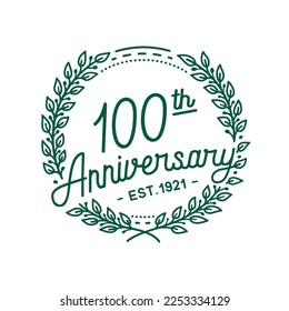 100 years anniversary logo collection. 100th years anniversary celebration hand drawn logotype. Vector and illustration.