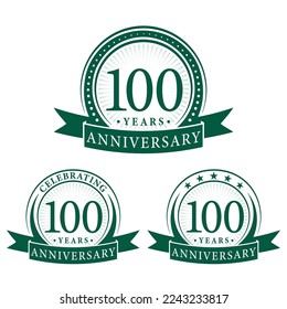 100 years anniversary logo collections. Set of 100th Anniversary logotype template. Vector and illustration.