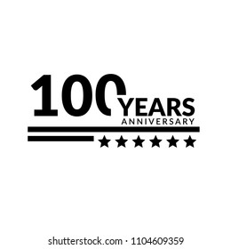 100 years anniversary, logo template. 