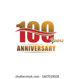 100 Years Anniversary Logo Template with ribbon