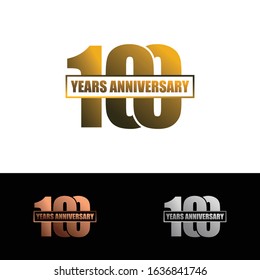100 Years Anniversary Logo Template with ribbon