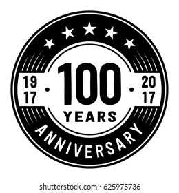 100 Years Anniversary Logo Template. Vector And Illustration.