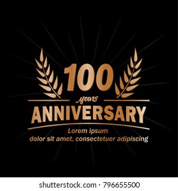 100 years anniversary logo. Vector and illustration.
