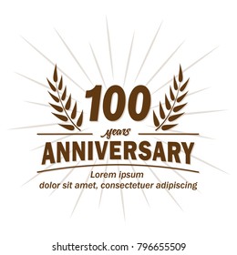 100 years anniversary logo. Vector and illustration.
