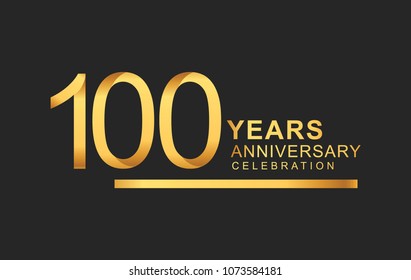100 years anniversary logotype with under line golden color for anniversary celebration