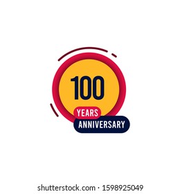 100 Years Anniversary orange yellow Vector Template Design Illustration