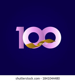 100 Years Anniversary Ribbon Celebration Vector Template Design Illustration