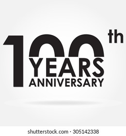 100 years anniversary sign or emblem. Template for celebration and congratulation design.Vector illustration of 100th anniversary label.