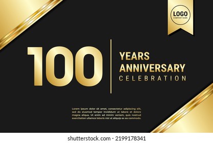 100 Years Anniversary template design. Golden Anniversary Celebration, vector illustration.