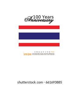 100 years anniversary Thai national flag.vector illustration.