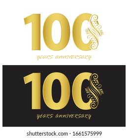 100 years anniversary vector, style  for celebration, logo template