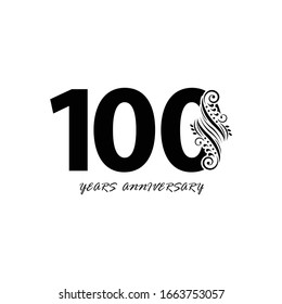 100 years anniversary vector, style  for celebration, logo template