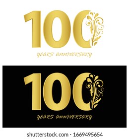 100 years anniversary vector, style  for celebration, logo template