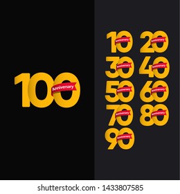 100 Years Anniversary Vector Template Design Illustration