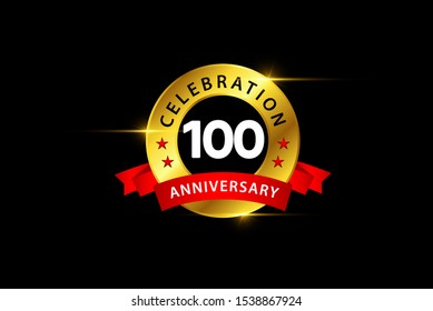 100 years anniversary vector template. Design for celebration, greeting cards or print.