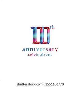 100 years anniversary vector template. Design for celebration, greeting cards or print.
