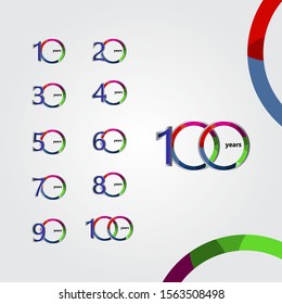 100 Years Anniversary Vector Template Design Illustration