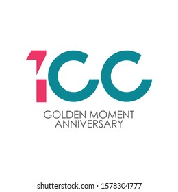 100 years anniversary vector template. Design for your celebration. Design for advertising, poster, banner or print.