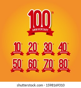 100 Years Anniversary Vector Template Design Illustration