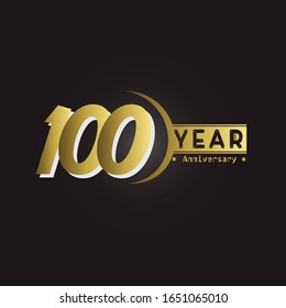 100 Years Anniversary Vector Template Design Illustration golden elegant in black baground