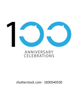100 years anniversary vector template.