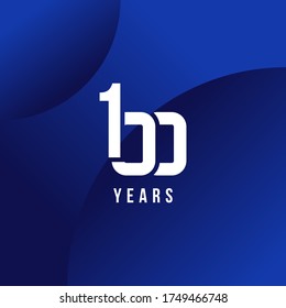 100 Years Anniversary White Number Vector Design