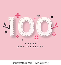 100 Years Annivesary Celebration Template Design. Vector Eps 10