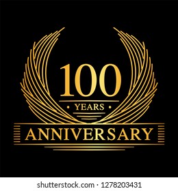 Plantilla de diseño de 100 años. Cien años. Vector e ilustración.