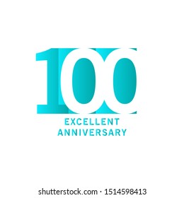 100 Years Excellent Anniversary Vector Template Design illustration
