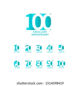 100 Years Excellent Anniversary Vector Template Design illustration