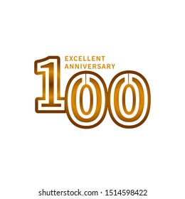 100 Years Excellent Anniversary Vector Template Design illustration