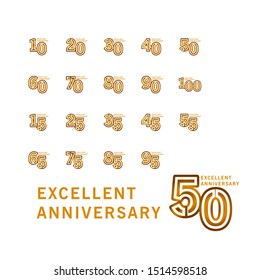 100 Years Excellent Anniversary Vector Template Design illustration