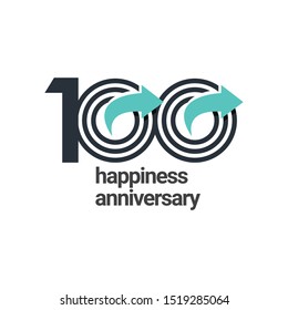 100 Years Happiness Anniversary Vector Template Design Illustration