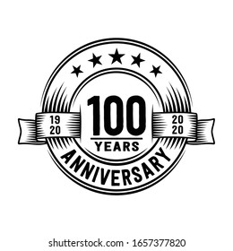 100 years logo design template. 100th anniversary vector and illustration.