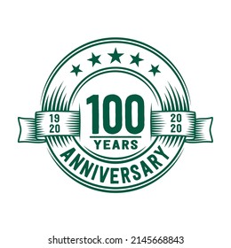 100 years logo design template. 100th anniversary vector and illustration.
