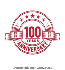 100 years logo design template. 100th anniversary vector and illustration.