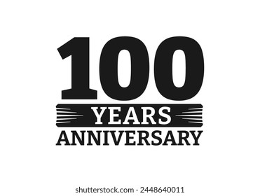 100 years logo or icon. 100th anniversary badge. Birthday celebrating, jubilee emblem design with number twenty. Vector illustration.