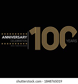 100 years old celebrating logo. happy anniversary 100th. Greetings celebrates.