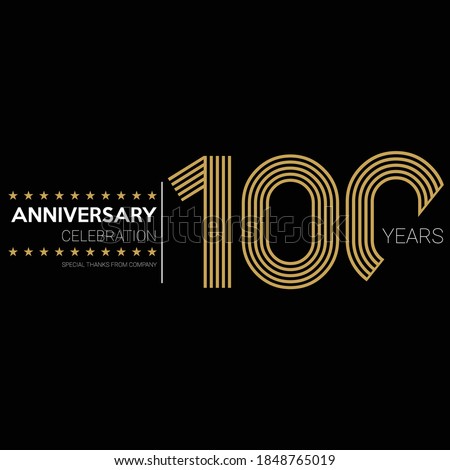 100 years old celebrating logo. happy anniversary 100th. Greetings celebrates.