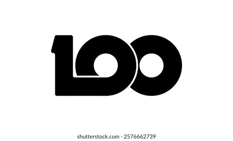 100 years symbol, black isolated silhouette