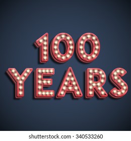 '100 Years' typography, vector