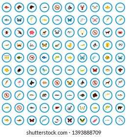 100 zoo icons set in flat style for any design vector illustration