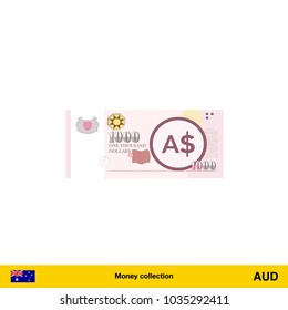 1000 Australian Dollar Banknote Illustration Stock Vector (Royalty Free ...