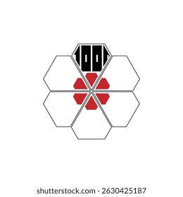 1000 diamond shape pentagon geometric educational learning flower logo 1000