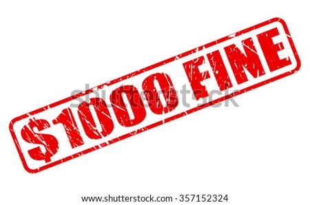 $1000 FINE red stamp text on white