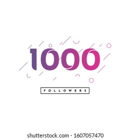 1000 Followers design. Vector Eps 10