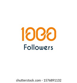1000 Followers design. Vector illustration