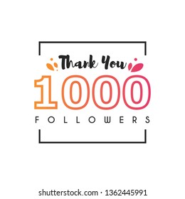 1000 Followers thank you design template