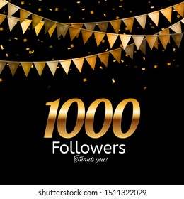 1000 Followers. Thank you. Vector Illustration Background EPS10
