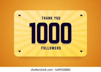 1000 followers vector illustration. Vector illustration for celebrating a large number of subscribers in social networks.